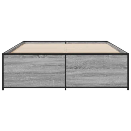 Cadre de lit sans matelas sonoma gris 120x190 cm