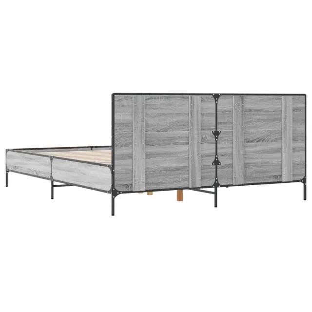 Cadre de lit sans matelas sonoma gris 120x200 cm