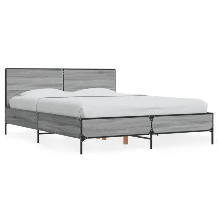 Cadre de lit sans matelas sonoma gris 140x200 cm 2