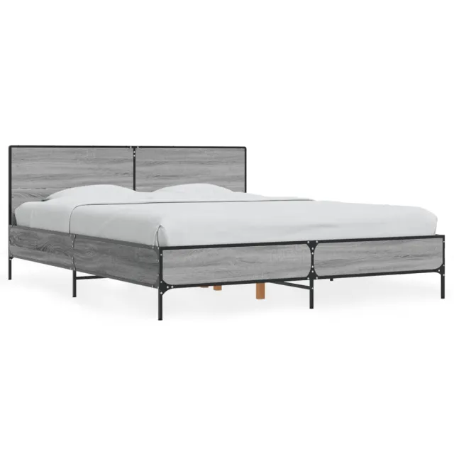 Cadre de lit sans matelas sonoma gris 160x200 cm