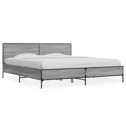 Cadre de lit sans matelas sonoma gris 180x200 cm 2