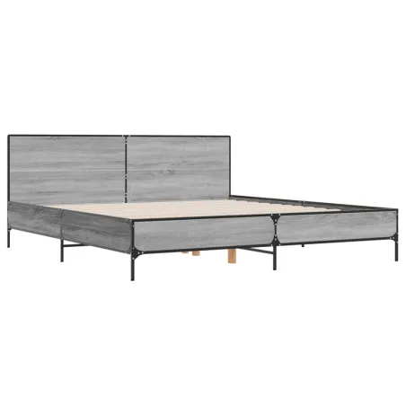 Cadre de lit sans matelas sonoma gris 180x200 cm