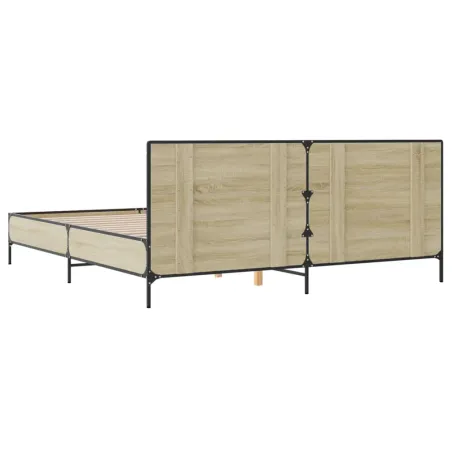 Cadre de lit sans matelas chêne sonoma 200x200 cm