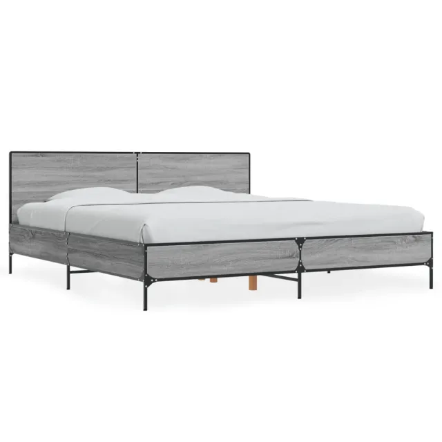 Cadre de lit sans matelas sonoma gris 200x200 cm
