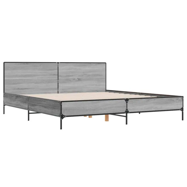 Cadre de lit sans matelas sonoma gris 200x200 cm