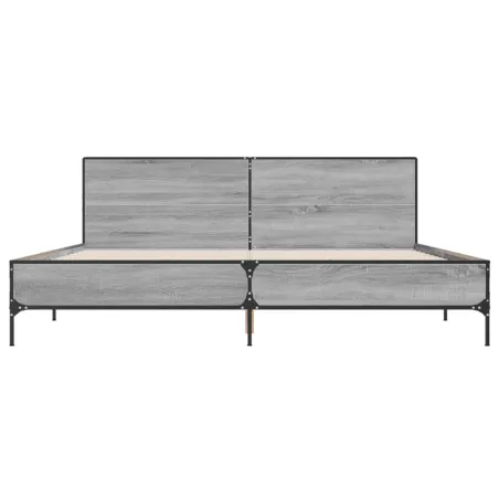 Cadre de lit sans matelas sonoma gris 200x200 cm
