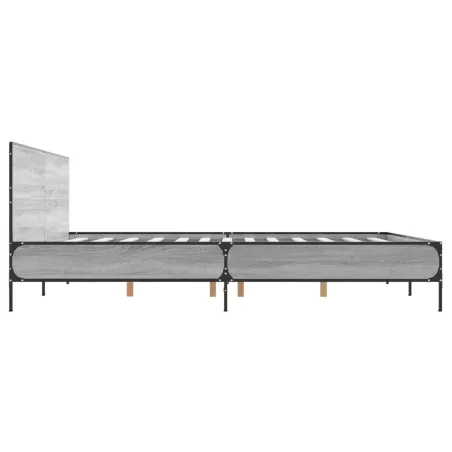 Cadre de lit sans matelas sonoma gris 200x200 cm