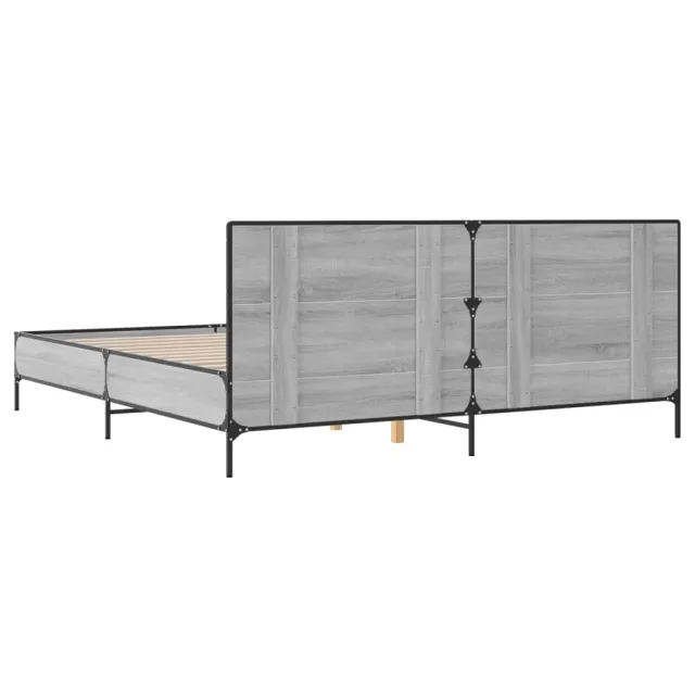 Cadre de lit sans matelas sonoma gris 200x200 cm