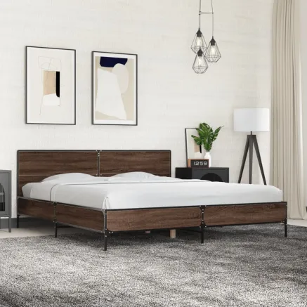 Cadre de lit sans matelas chêne marron 200x200 cm