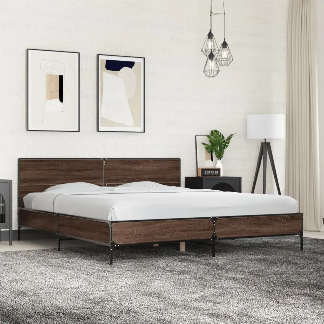Cadre de lit sans matelas chêne marron 200x200 cm