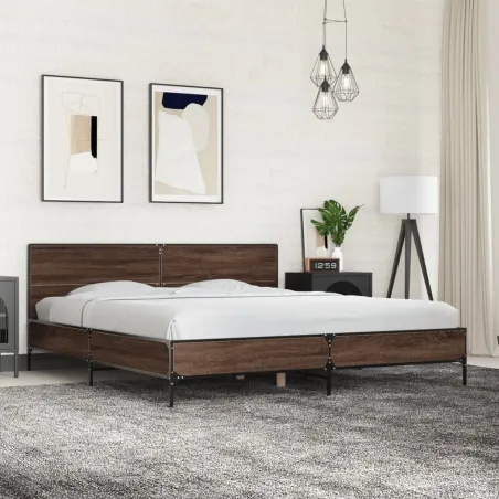 Cadre de lit sans matelas chêne marron 200x200 cm
