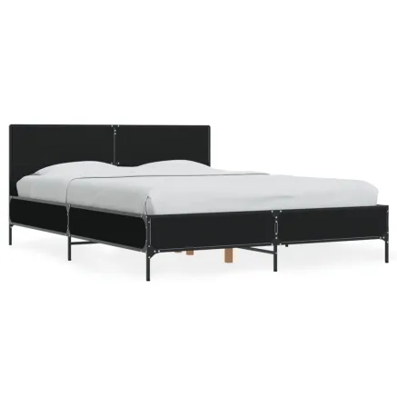 Cadre de lit sans matelas noir 120x190 cm 2