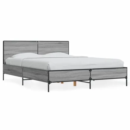Cadre de lit sans matelas sonoma gris 120x190 cm 2