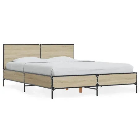 Cadre de lit sans matelas chêne sonoma 135x190 cm
