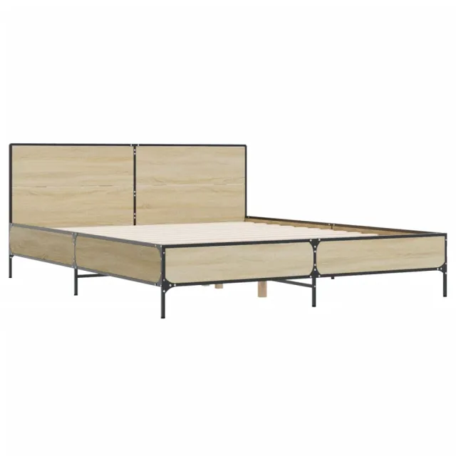 Cadre de lit sans matelas chêne sonoma 135x190 cm