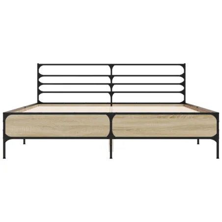 Cadre de lit sans matelas chêne sonoma 150x200 cm