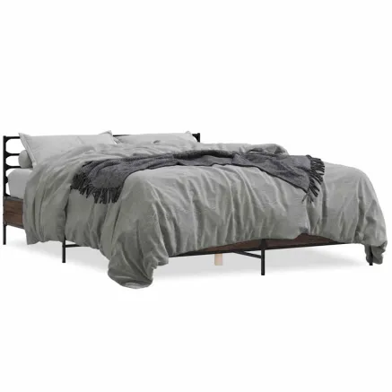 Cadre de lit sans matelas chêne marron 150x200 cm 2
