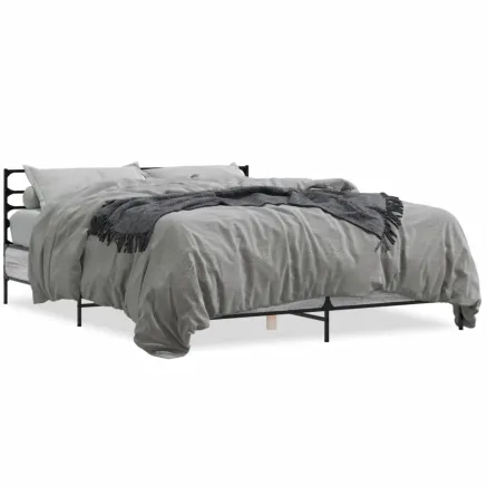 Cadre de lit sans matelas sonoma gris 160x200 cm 2