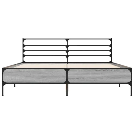 Cadre de lit sans matelas sonoma gris 160x200 cm