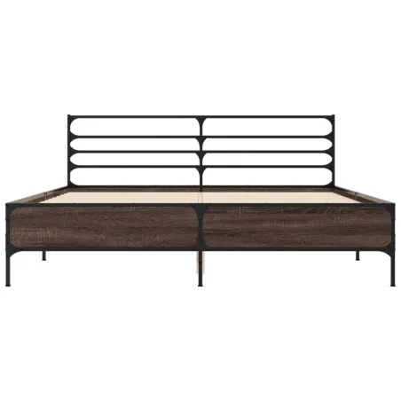 Cadre de lit sans matelas chêne marron 160x200 cm