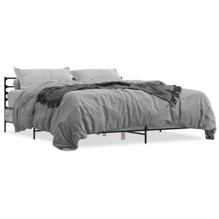 Cadre de lit sans matelas sonoma gris 180x200 cm 2