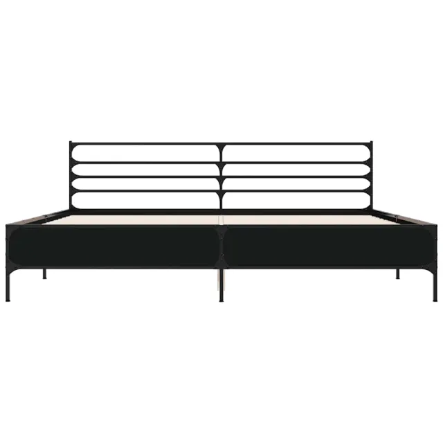 Cadre de lit sans matelas noir 200x200 cm