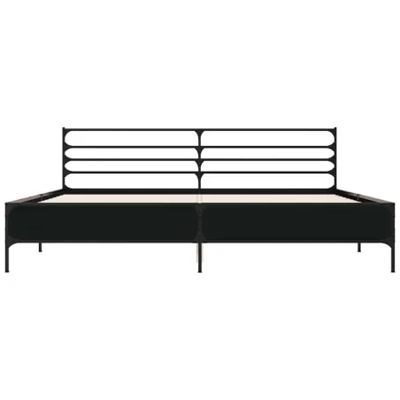 Cadre de lit sans matelas noir 200x200 cm
