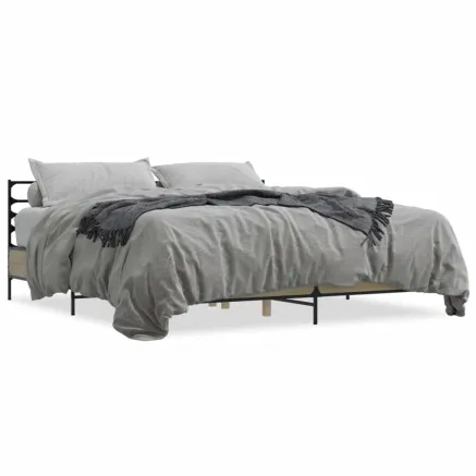 Cadre de lit sans matelas chêne sonoma 200x200 cm 2