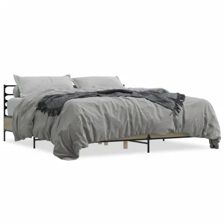 Cadre de lit sans matelas chêne sonoma 200x200 cm