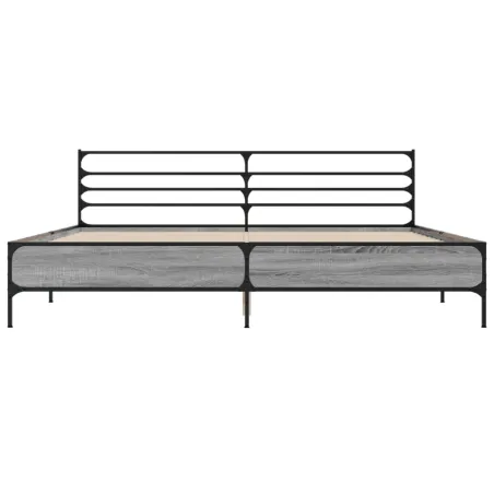 Cadre de lit sans matelas sonoma gris 200x200 cm