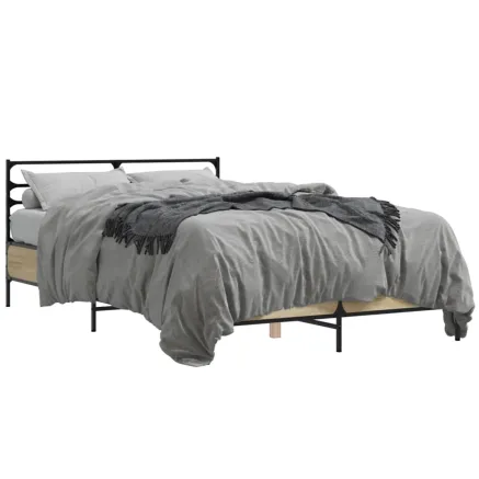 Cadre de lit sans matelas chêne sonoma 120x190 cm 2
