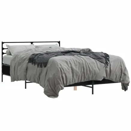 Cadre de lit sans matelas noir 135x190 cm 2