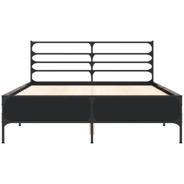 Cadre de lit sans matelas noir 135x190 cm