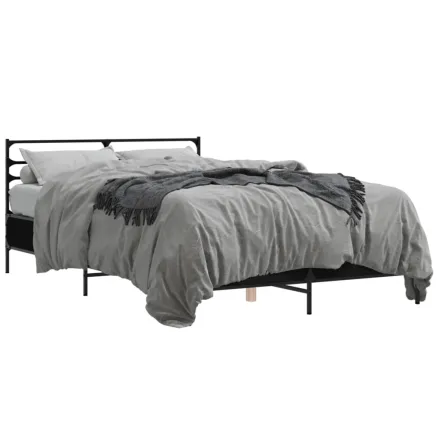 Cadre de lit sans matelas noir 140x190 cm 2