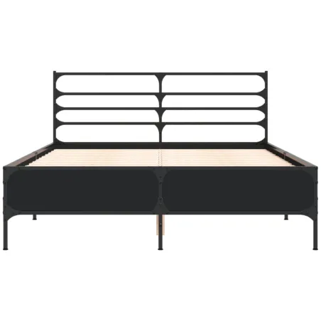 Cadre de lit sans matelas noir 140x190 cm