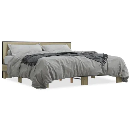 Cadre de lit sans matelas chêne sonoma 200x200 cm 2