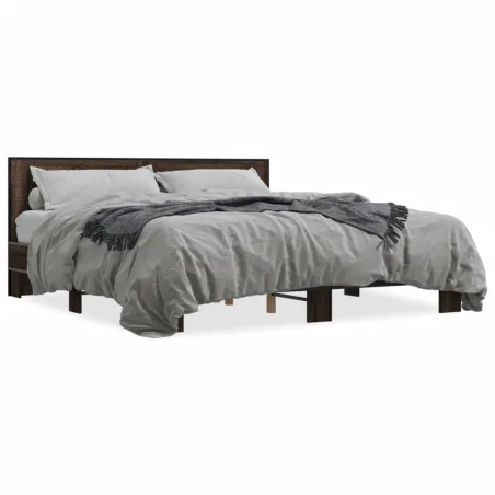 Cadre de lit sans matelas chêne marron 200x200 cm
