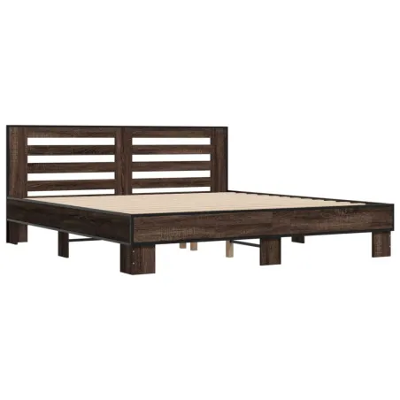 Cadre de lit sans matelas chêne marron 200x200 cm