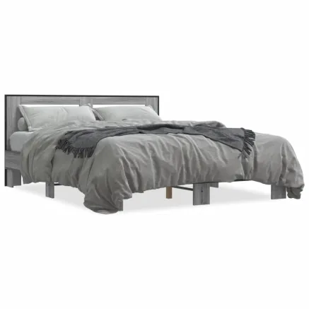 Cadre de lit sans matelas sonoma gris 150x200 cm 2