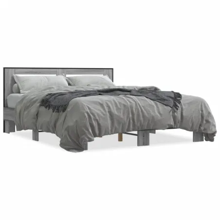 Cadre de lit sans matelas sonoma gris 150x200 cm