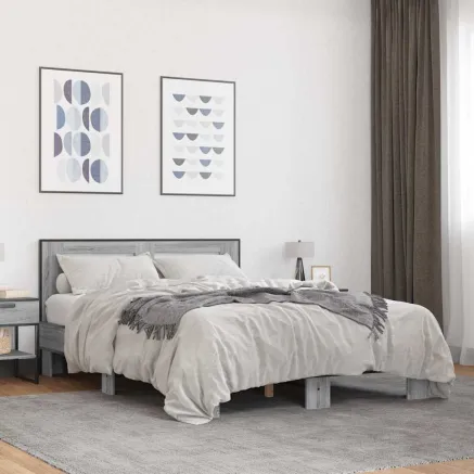 Cadre de lit sans matelas sonoma gris 140x200 cm