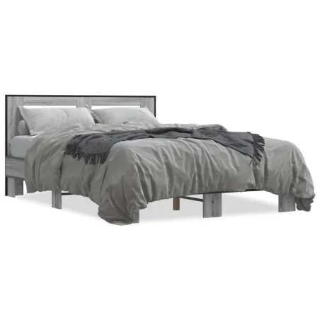 Cadre de lit sans matelas sonoma gris 140x200 cm