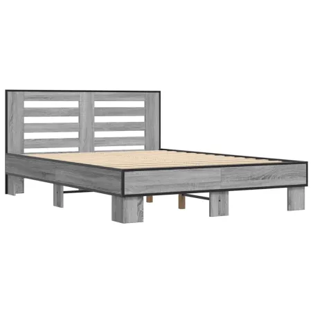 Cadre de lit sans matelas sonoma gris 140x200 cm