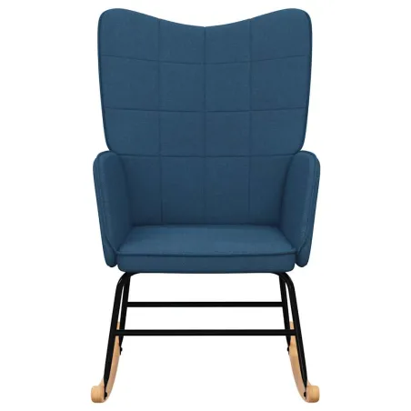 Chaise à bascule Bleu Tissu