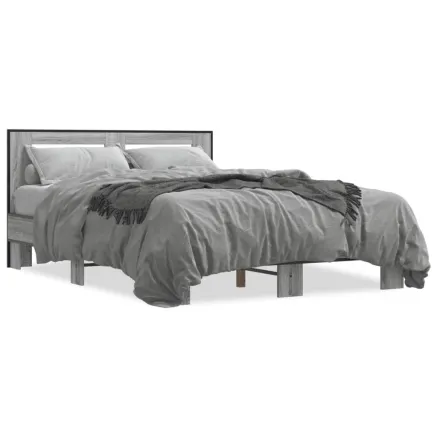 Cadre de lit sans matelas sonoma gris 120x200 cm 2