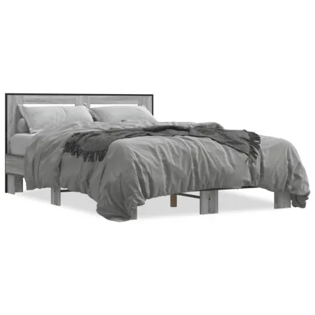 Cadre de lit sans matelas sonoma gris 120x200 cm