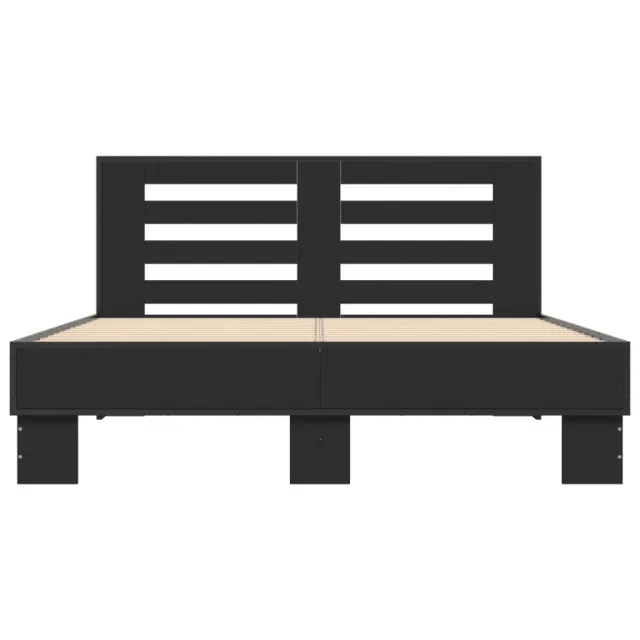Cadre de lit sans matelas noir 140x190 cm