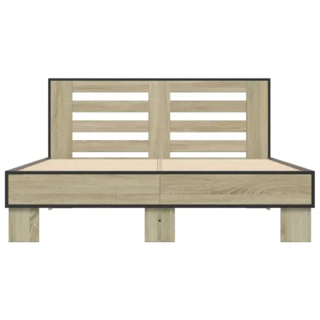 Cadre de lit sans matelas chêne sonoma 135x190 cm
