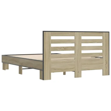Cadre de lit sans matelas chêne sonoma 135x190 cm