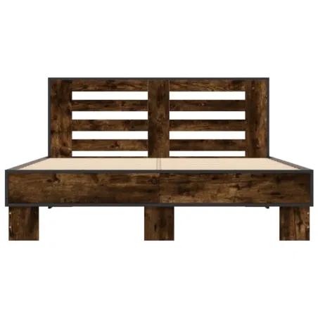 Cadre de lit sans matelas chêne fumé 135x190 cm